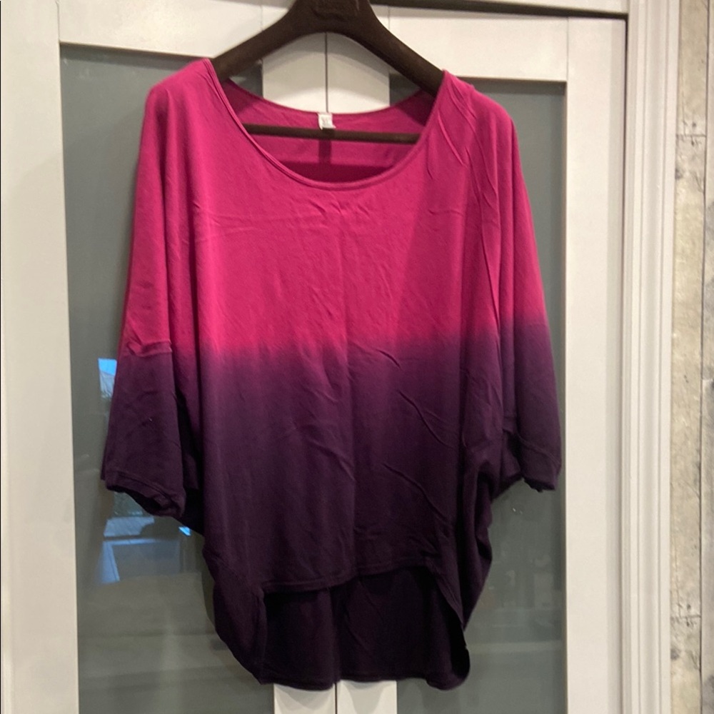 Pink and Purple Dolman Sleeve Tunic